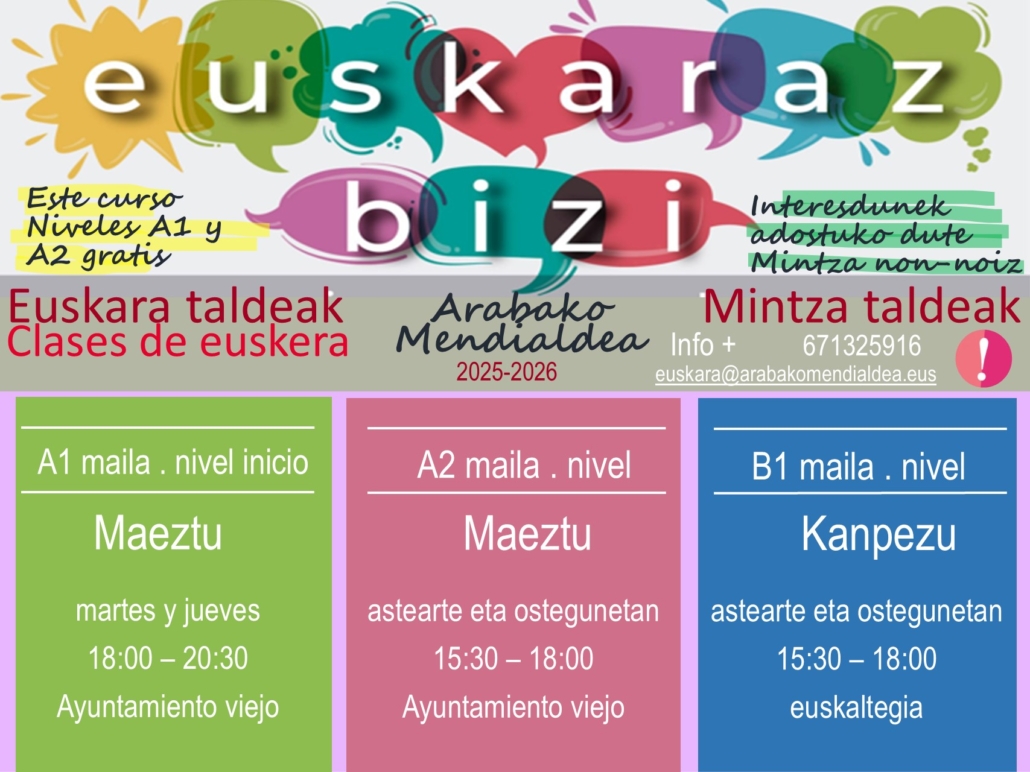 Euskara eskolak 2025-2026_TALDEAK